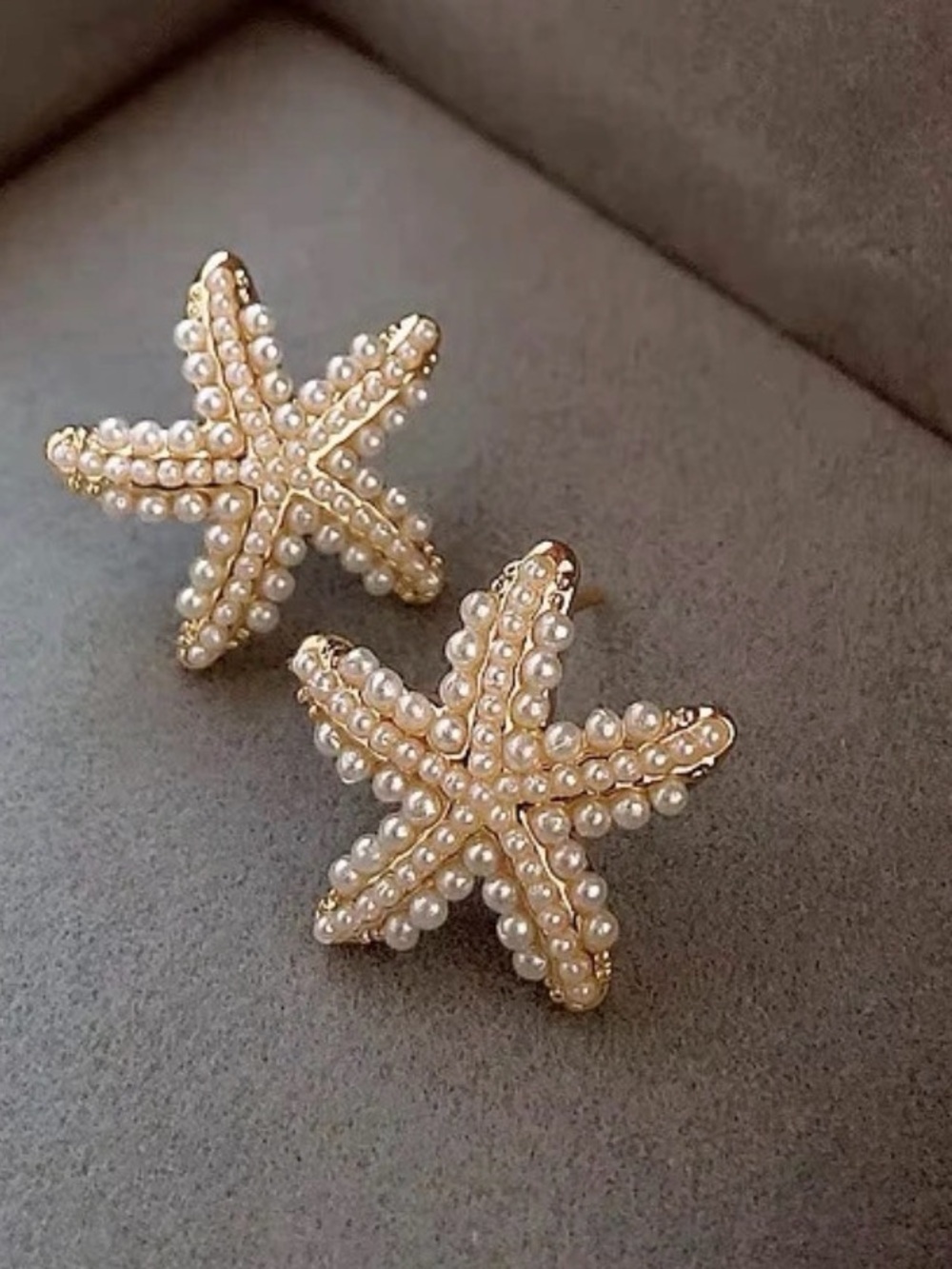 Gold Starfish Pearl Stud Earrings - Summer Jewelry